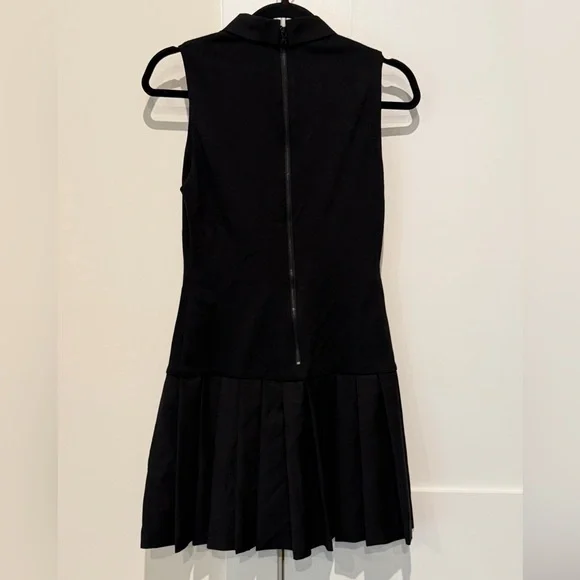 Alice + Olivia Collared Pleated Drop Waist Dress Wool Mix Size 4 - Picture 11 of 15